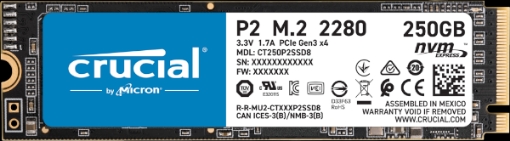 תמונה של דיסק Crucial CT250P2SSD8 SSD 250GB P2 M2 NVMe PCIe