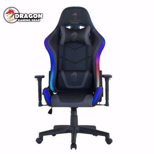 תמונה של כסא גיימינג מדגם Dragon Space עם תאורת RGB שחור\אפור