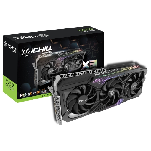 תמונה של כרטיס מסך Inno3D GeForce RTX 4090 ICHILL X3 C40903-246XX-1833VA47