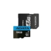 תמונה של ADATA MICROSDHC 64GB AUSDX64GUICL10A1-RA1