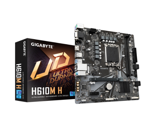 תמונה של לוח לאינטל דור 12 Gigabyte H610M H DDR5 VGA HDMI