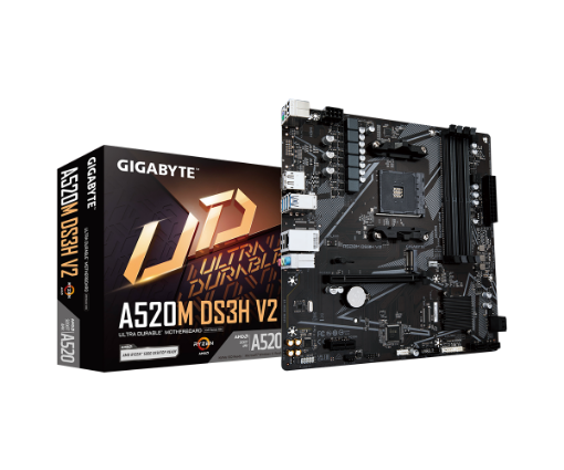 תמונה של לוח אם GIGABYTE A520M DS3H V2 1.0 AM4 AMD MICRO-ATX