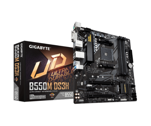 תמונה של לוח אם למעבדי Gigabyte B550M DS3H 1.7 DDR4 Micro-Atx For AMD AM4