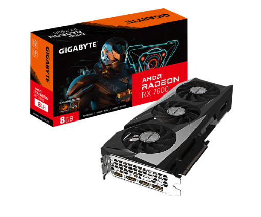 תמונה של כרטיס מסך Gigabyte RADEON RX 7600 Gaming OC 8GB