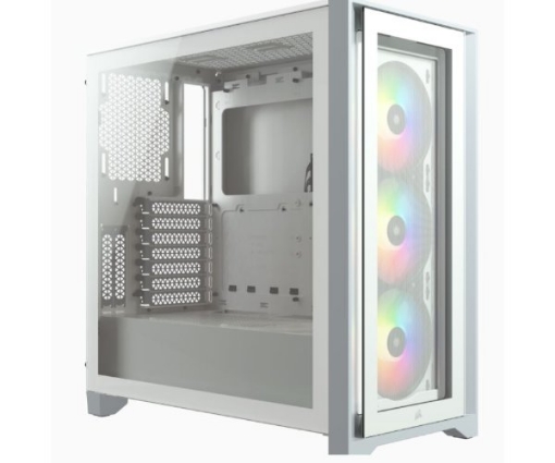 תמונה של מארז CORSAIR iCUE 4000X RGB Tempered Glass Mid-Tower ATX WHITE