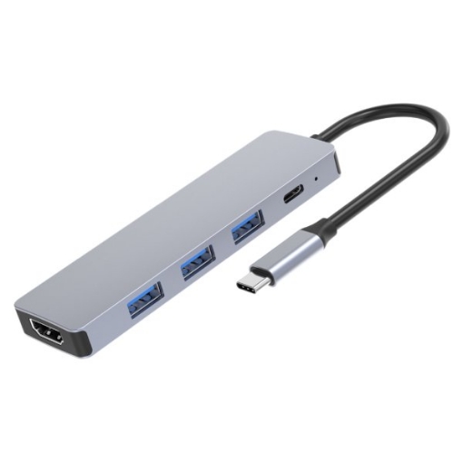 תמונה של תחנת עגינה SOLID HB422 5 in 1 Type-C Hub HDMI USB3.0 PD3.0