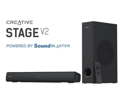 תמונה של רמקולים CREATIVE STAGE V2 2.1 SOUNDBAR+SUBWOFER BT 5.0 160W ARC