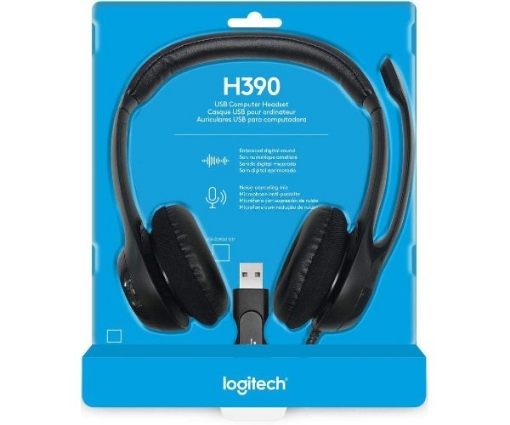 תמונה של אוזניות ומיקרופון Logitech H390 USB Headphones Black