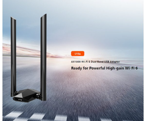 תמונה של כרטיס רשת Tenda U18A WIFI6 AX1800 2X External Antenas Black