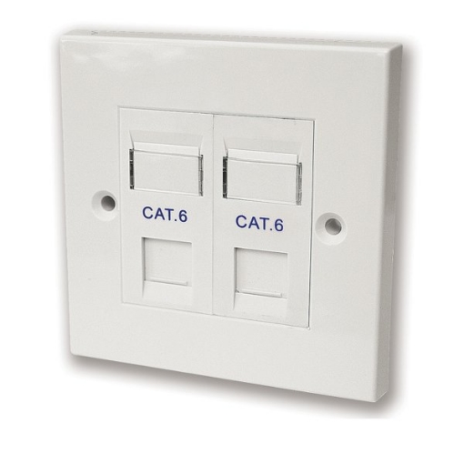 תמונה של קופסא עם שתי יציאות ללא שקע RJ-45 Deep plastic box Cat6