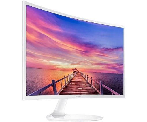 תמונה של מסך קעור לבן Samsung C27F391FHR FHD VA HDMI VGA 4ms