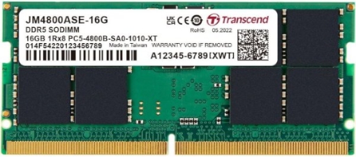 תמונה של זכרון לנייד Transcend DDR5 16GB SO-DIMM 4800MHZ C40 1.1V