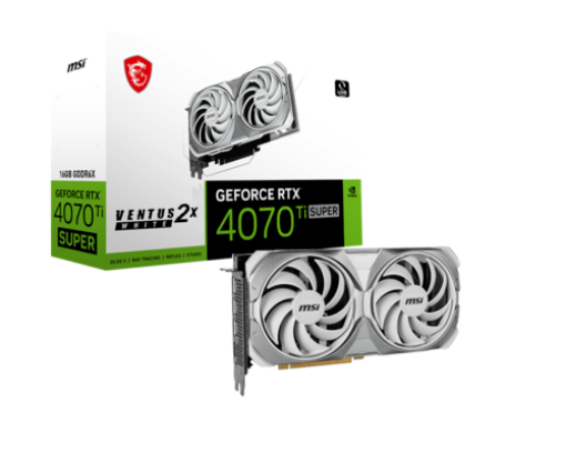 תמונה של כרטיס מסך MSI GeForce RTX 4070 Ti SUPER 16G VENTUS 2X WHITE OC