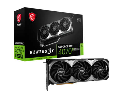 תמונה של כרטיס מסך MSI GeForce RTX 4070 Ti SUPER 16G VENTUS 3X OC