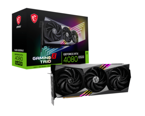 תמונה של כרטיס מסך MSI GeForce RTX 4080 SUPER 16GB GAMING X TRIO