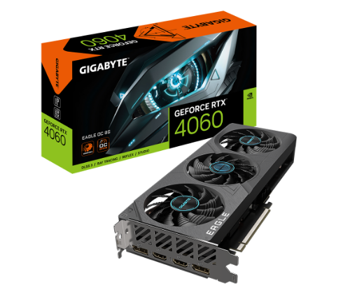 תמונה של כרטיס מסך Gigabyte RTX 4060 EAGLE OC 8GB DP HDMI