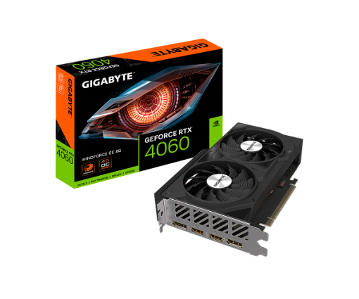 תמונה של כרטיס מסך Gigabyte RTX 4060 WINDFORCE 2 OC 8GB DP HDMI