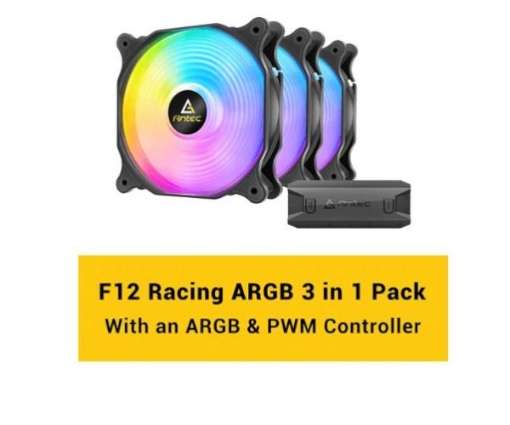 תמונה של מאווררים למארז Antec F12 Racing 120mm ARGB 3 Pack Fan+Controller