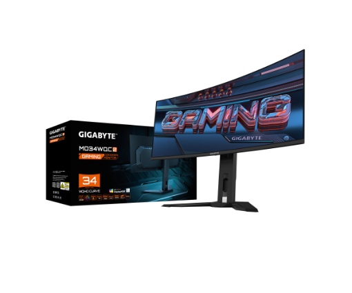 תמונה של מסך קעור QD-OLED 0.03ms 240Hz &quot;GIGABYTE MO34WQC2 Curved 2K WQHD 3