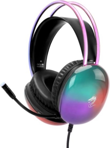 תמונה של אוזניות גיימינג Over-Ear עם מיקרופון Dragon Combat E-Sport GPDRA-XT100RGB ל-Xbox One / PC / PS - עם תאורת RGB - צבע שחור