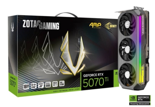 תמונה של כרטיס מסך ZOTAC GAMING GeForce RTX™ 5070 Ti AMP Extreme INFINITY
